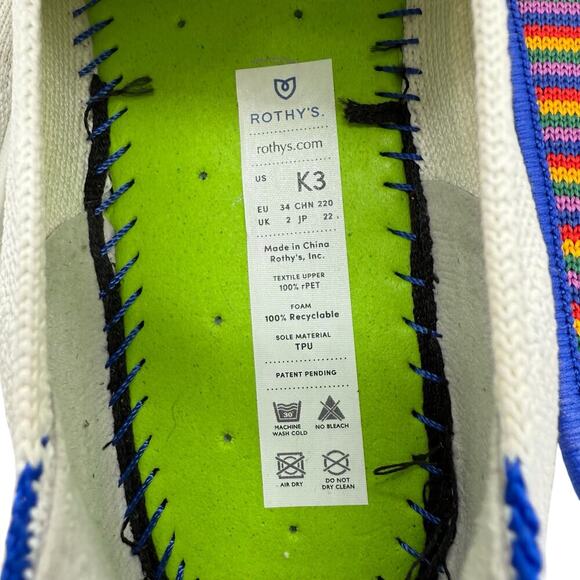Rothy’s The Kids‎ Sneaker Rainbow Kids Size 3 - Picture 9 of 9